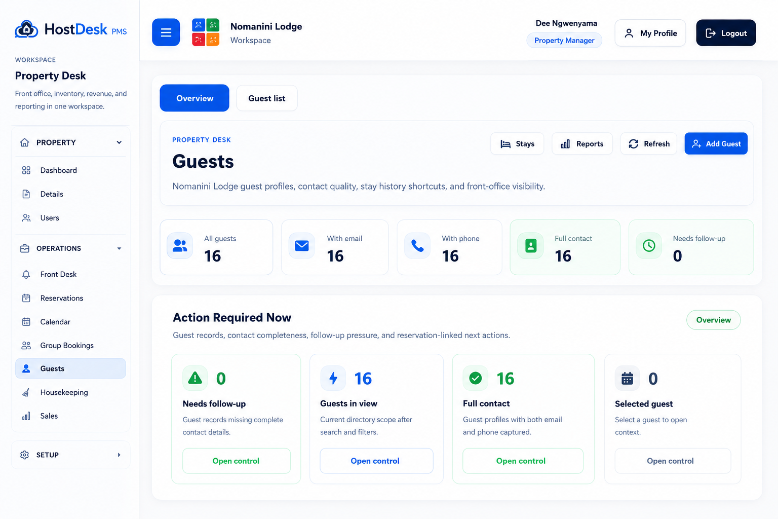 HostDesk guests