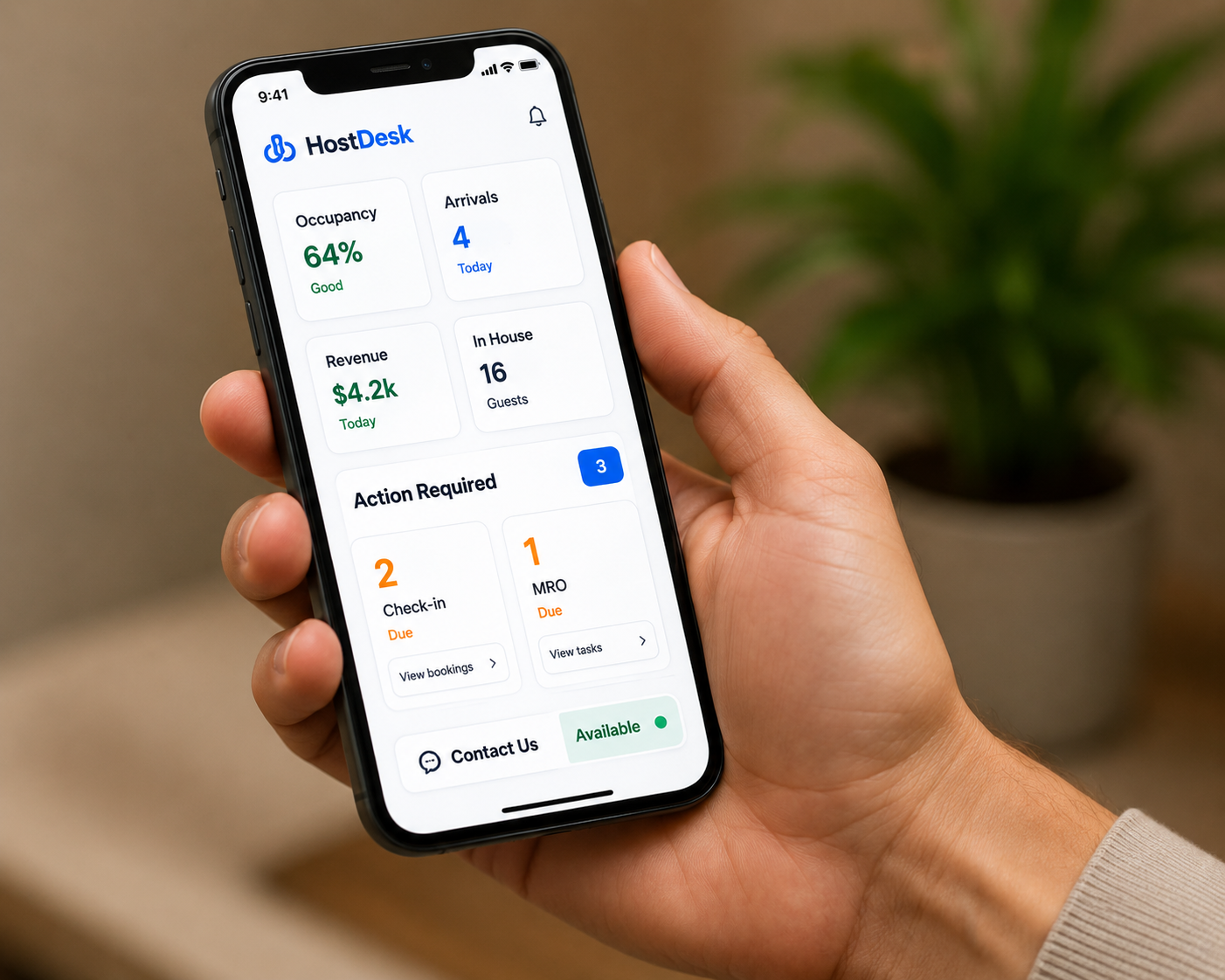 HostDesk mobile app